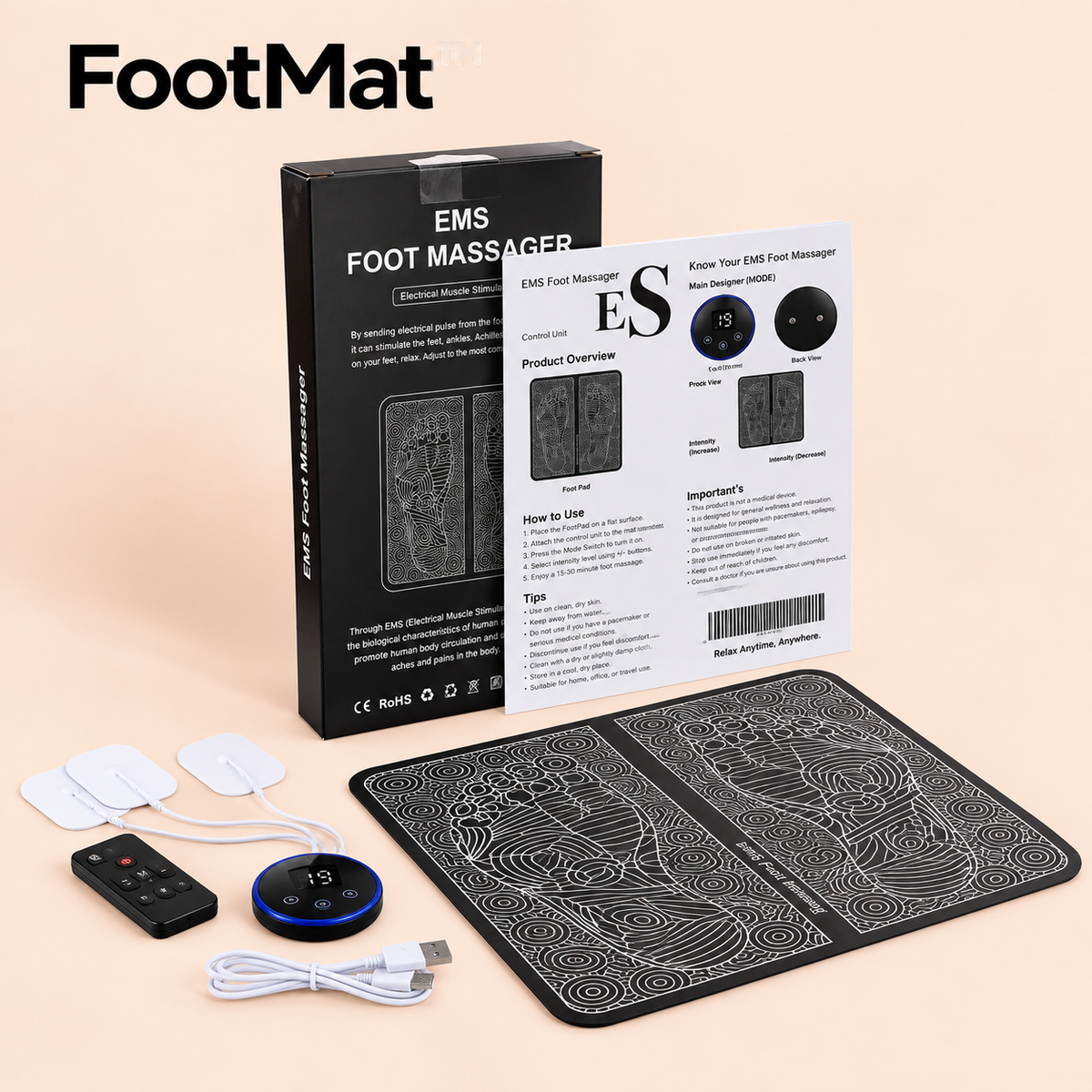 ™️FootMat - המשטח עיסוי חשמלי לרגליים מבית Gavilo